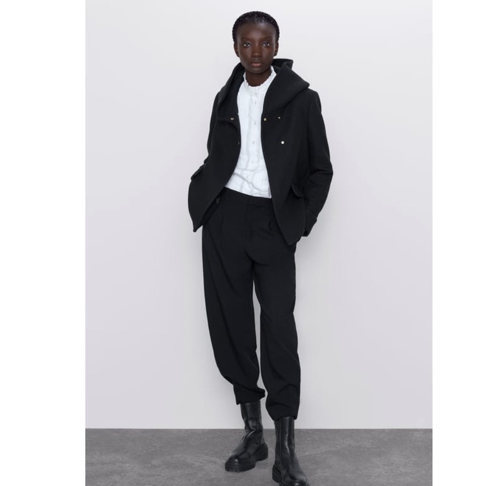 NWT Zara coat with wrap collar
